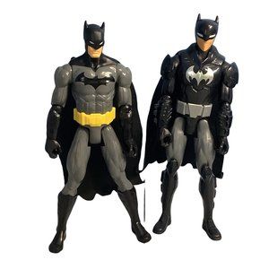 2 Batman Action Figure 12 inch Mattel DC Comics Cloth Cape DXX16 Poseable CLL47